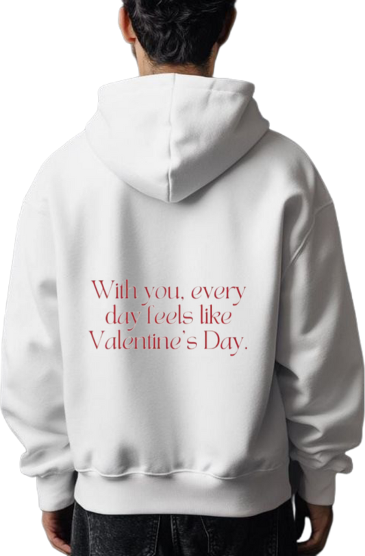 VaIentine coupIe Oversize Hoodie White Back 6