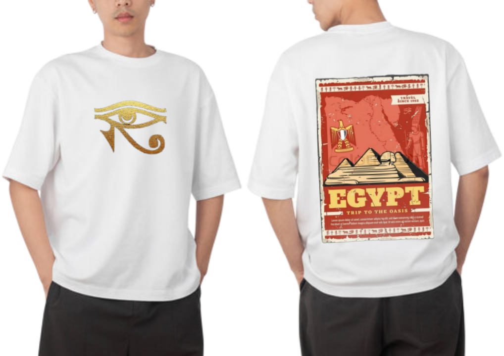 Egypt t- shirt Over Size White Back 13