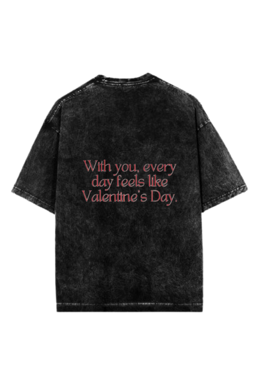 VaIentine coupIe One Size t- shirt Washed Back 13