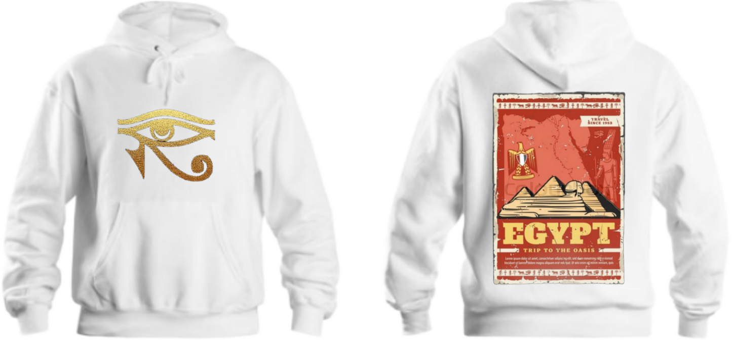 Egypt Over Size hoodie White Back 13