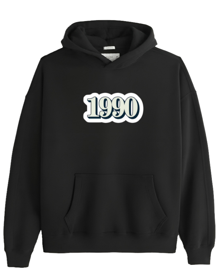 age Oversize Hoodie Black 1990