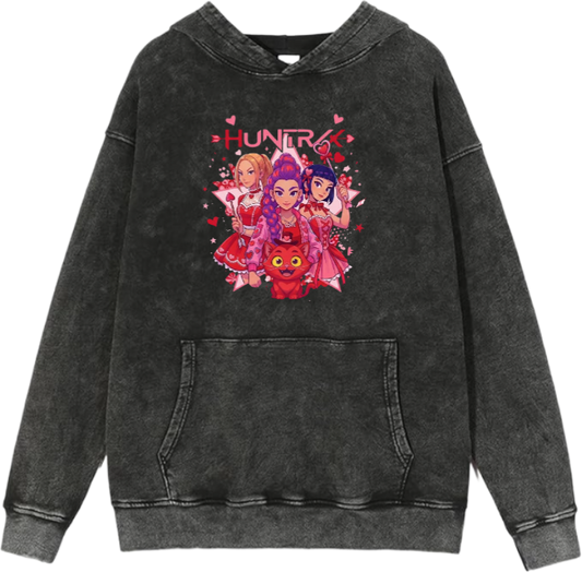 Hunterix kpop Oversize  Hoodie Washed gray 13