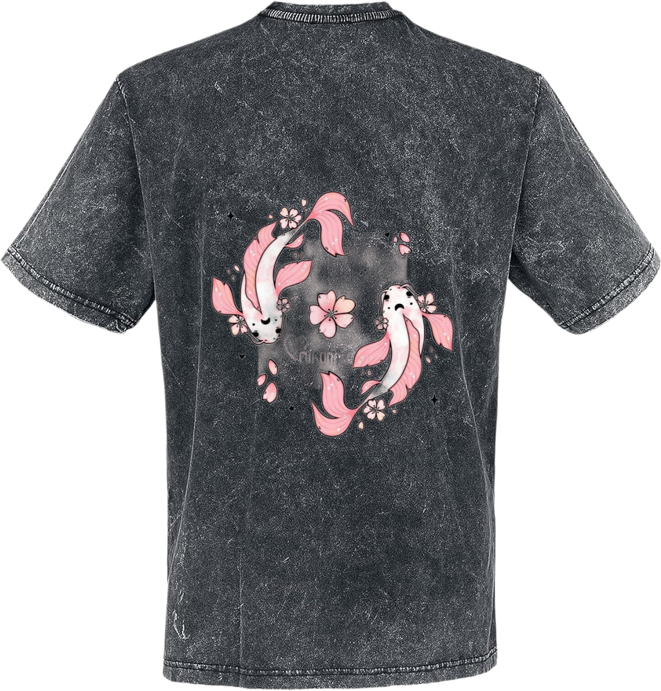 Quince and Cherry Blossom t- shirt One Size Washed Back 13