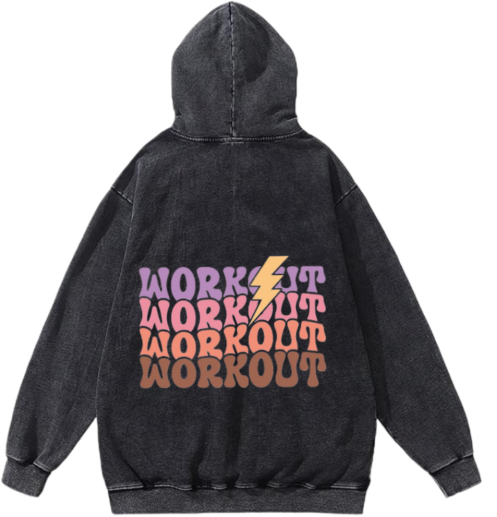 workout gym pilates Oversize Hoodie Washed Back 13