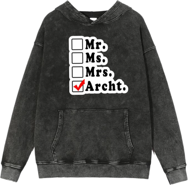 names One Size hoodie Washed Mr. Ms. Mrs. Archt. 13
