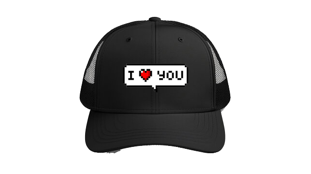 Baseball cap Black I ❤️ YOU 13