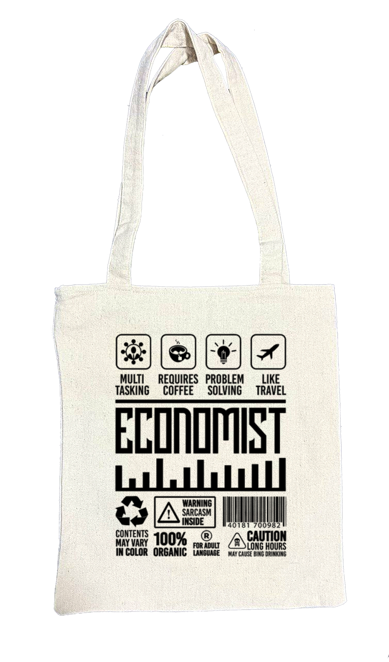 ECONOMIST Back text tote bag beige 13