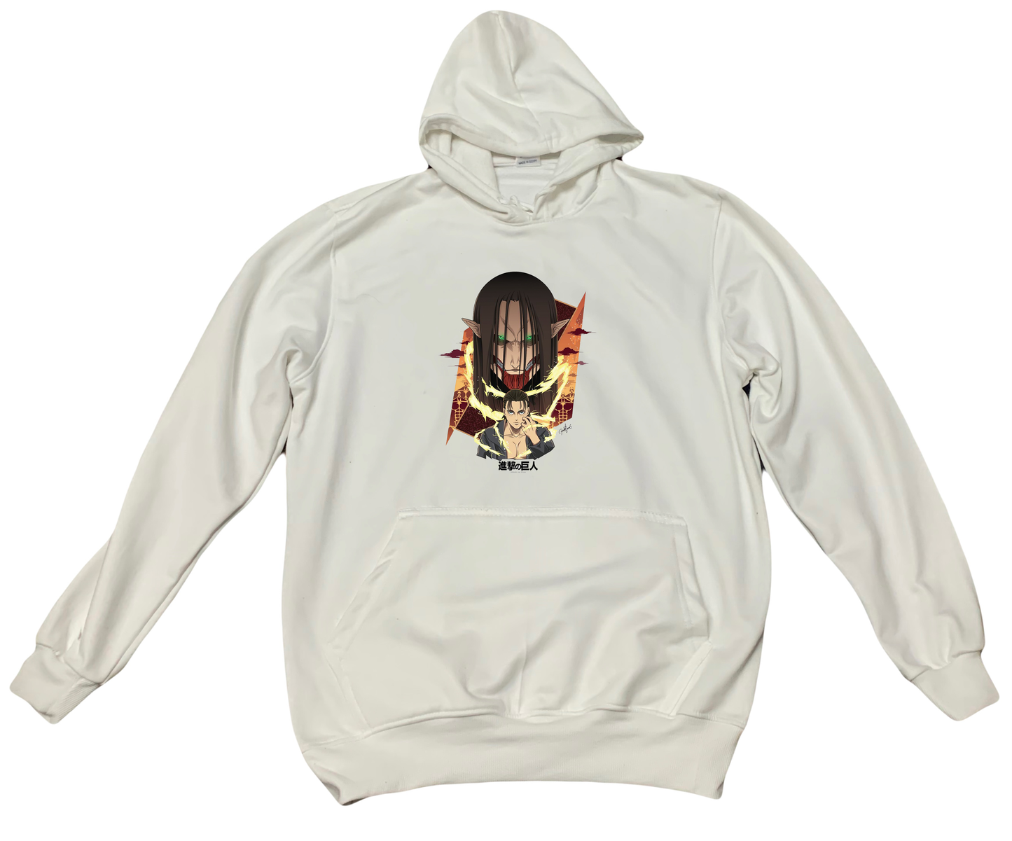 Anime Attack on titan shingeki no kyojin eren levi mikasa Aot White Oversize HOODIE 13