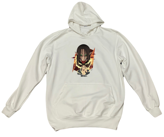 Anime Attack on titan shingeki no kyojin eren levi mikasa Aot White Oversize HOODIE 13