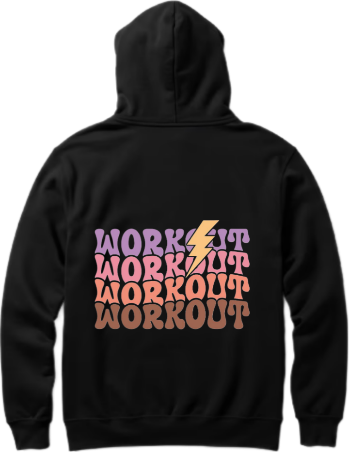 workout gym pilates Oversize Hoodie Black Back 13