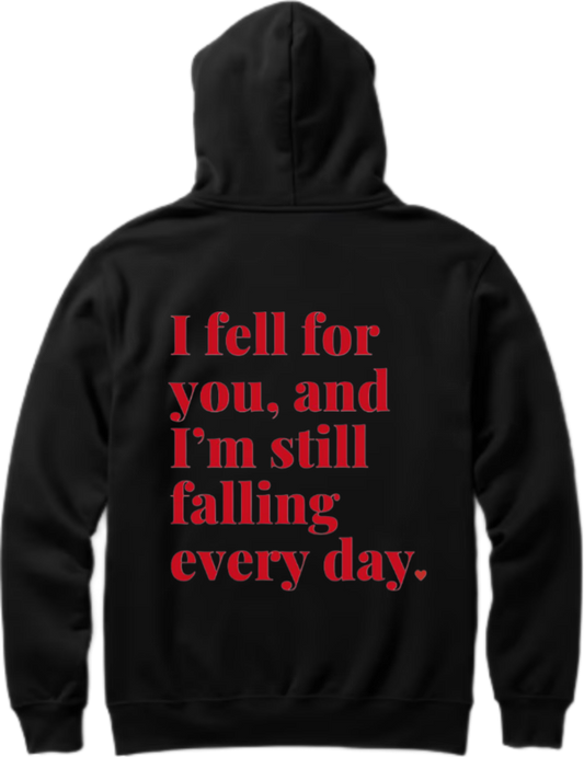 VaIentine coupIe Oversize Hoodie Black Back 13