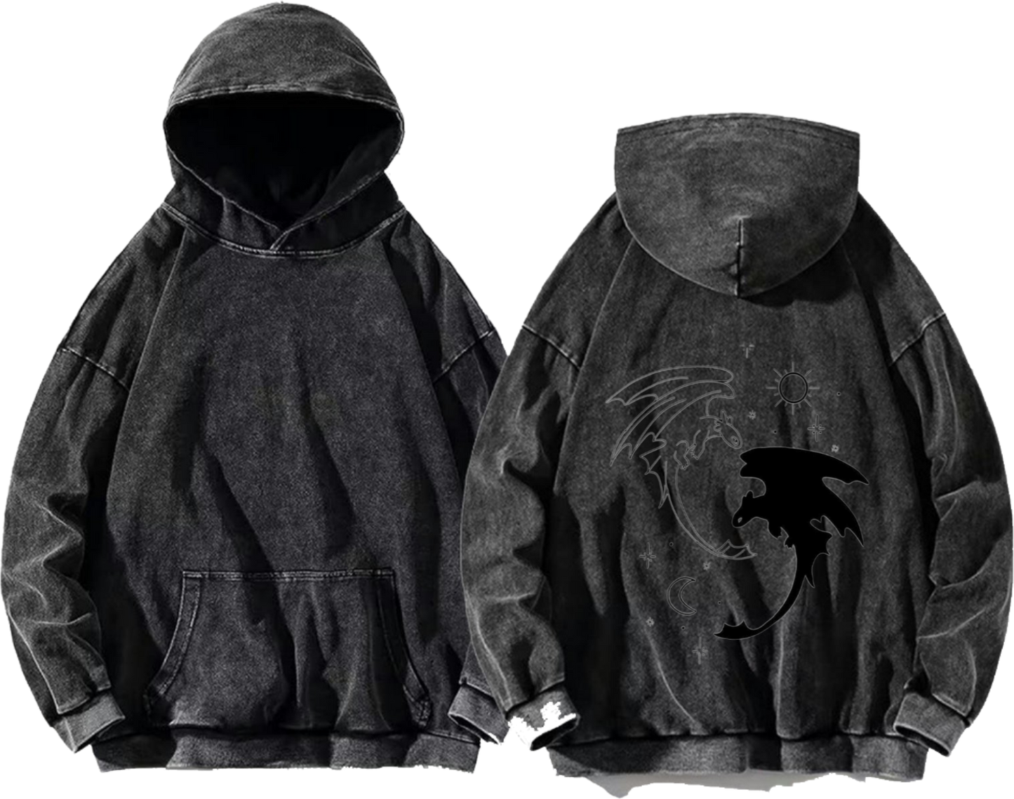 Toothless One Size hoodie Washed Back 13