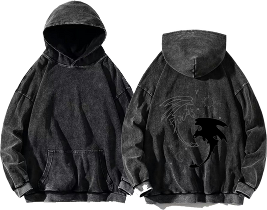 Toothless One Size hoodie Washed Back 13