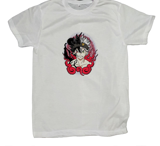 Black clover t- shirt fat White 6
