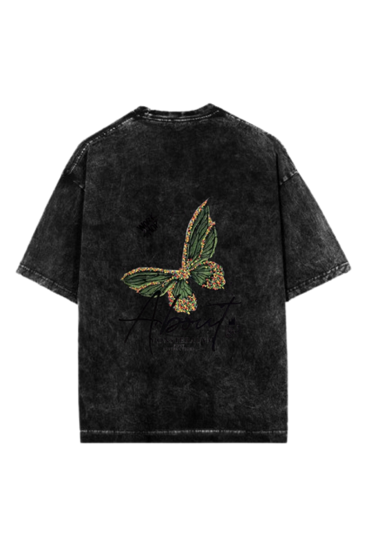 butterflies One Size t- shirt Washed Back 13