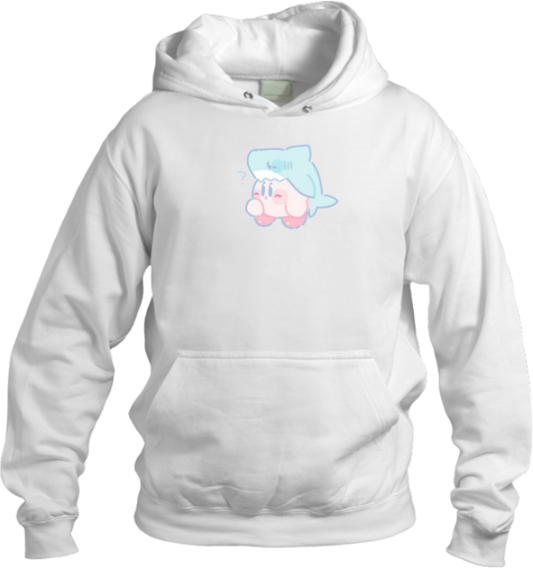 Cute Pink Anime Kirby Character Graphic Hoodie for Women and Men, Kawaii Cartoon White Pullover Sweatshirt 13