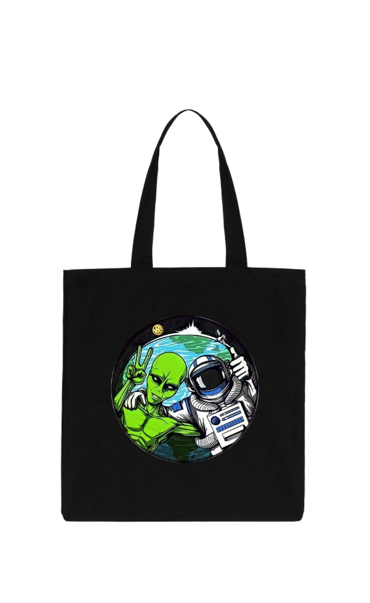 aliens tote bag Black 12