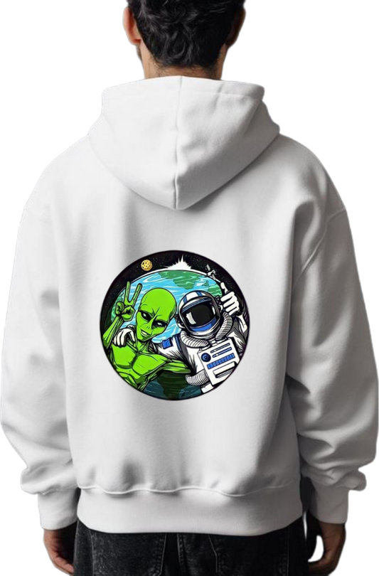 aliens Oversize Hoodie Back White 13