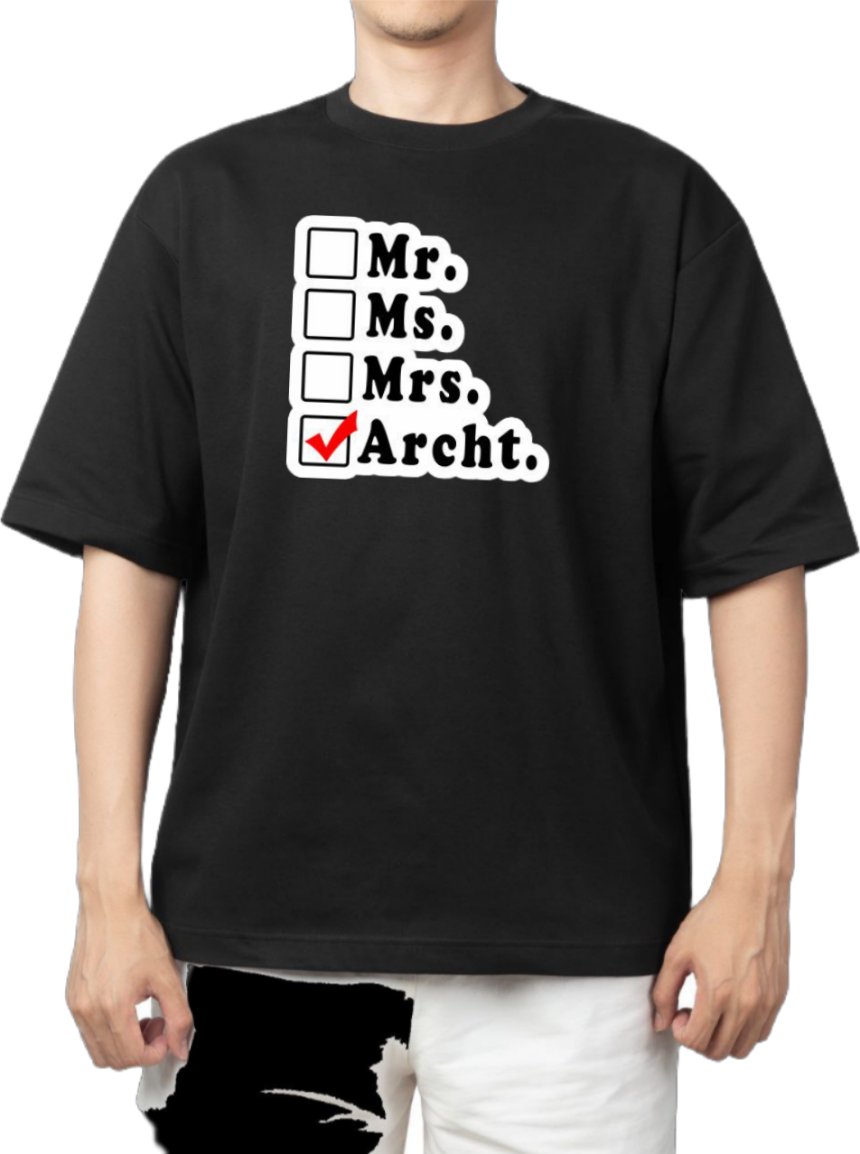 names t- shirt One Size Black Mr. Ms. Mrs. Archt. 13