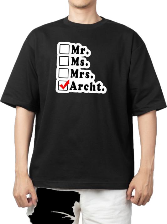 names t- shirt One Size Black Mr. Ms. Mrs. Archt. 13