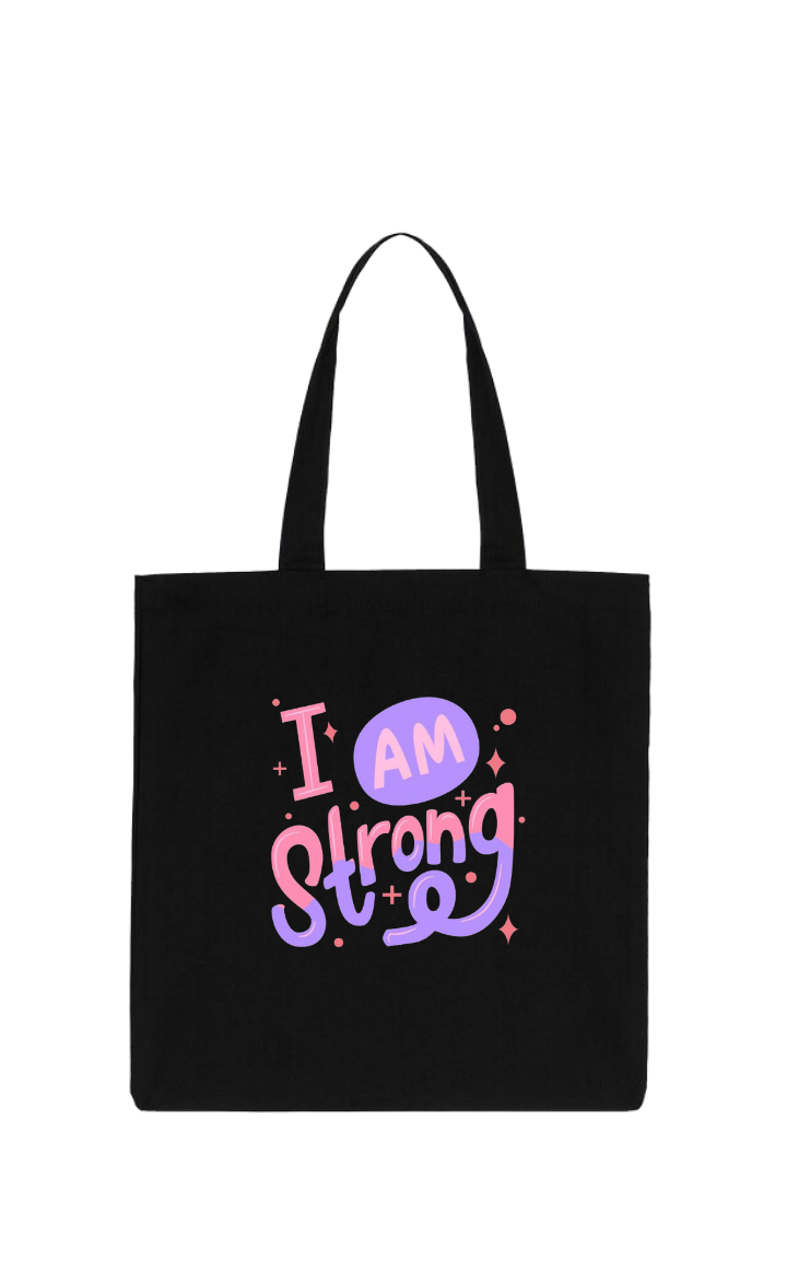 I AM Strong tote bag Black 13