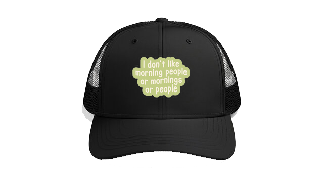 Baseball cap Black I don't like morning people or mornings or people 190
