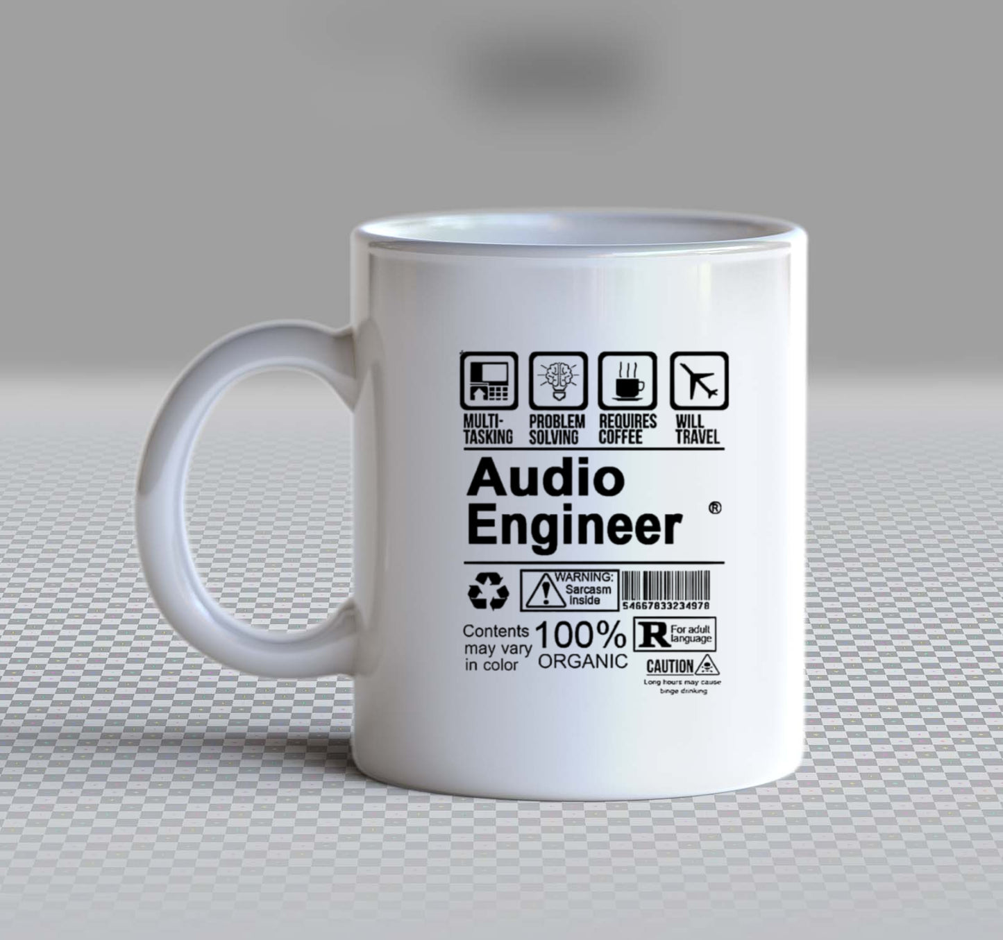Audio Engineer Back text Mug 134