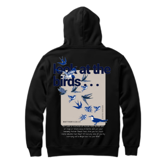Look at the birds One Size hoodie Black Back 14