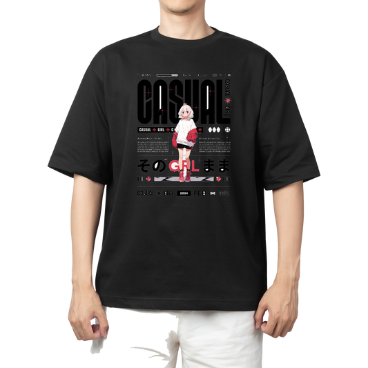 RANDOM ANIME GIRL  t- shirt Black 15