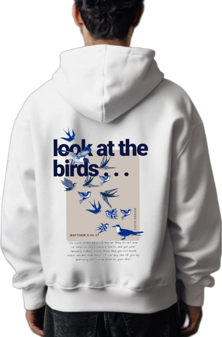 look at the birds... One Size hoodie White Back 14