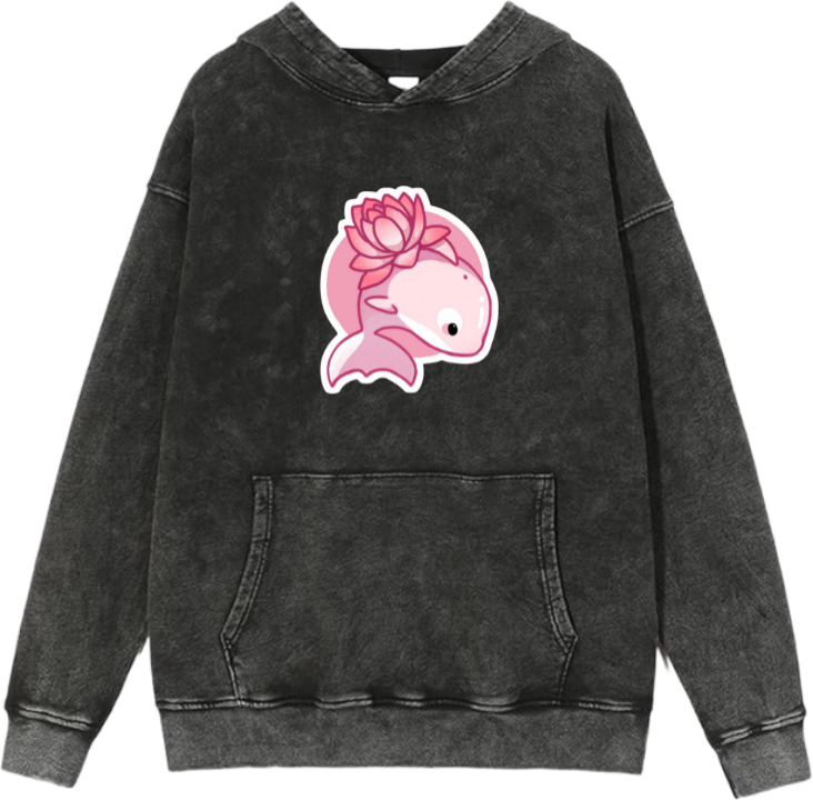 Axolotl Over Size hoodie Washed 14