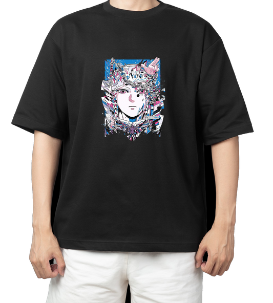 Anime Demon slayer nezuko tanjiro t- shirt Oversize Black 15
