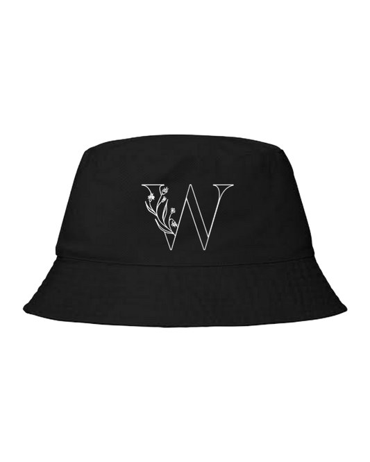 vector letter Bucket hat Fishman hat cap Black W 14