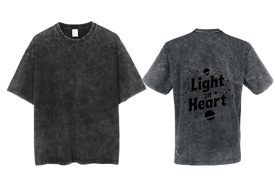 Light in Heart t- shirt One Size Washed Back 14