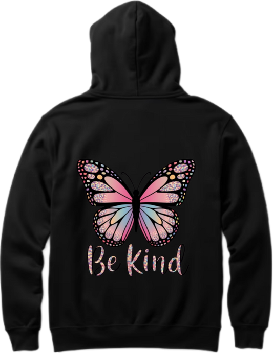 butterflies Oversize Hoodie Black Back 14