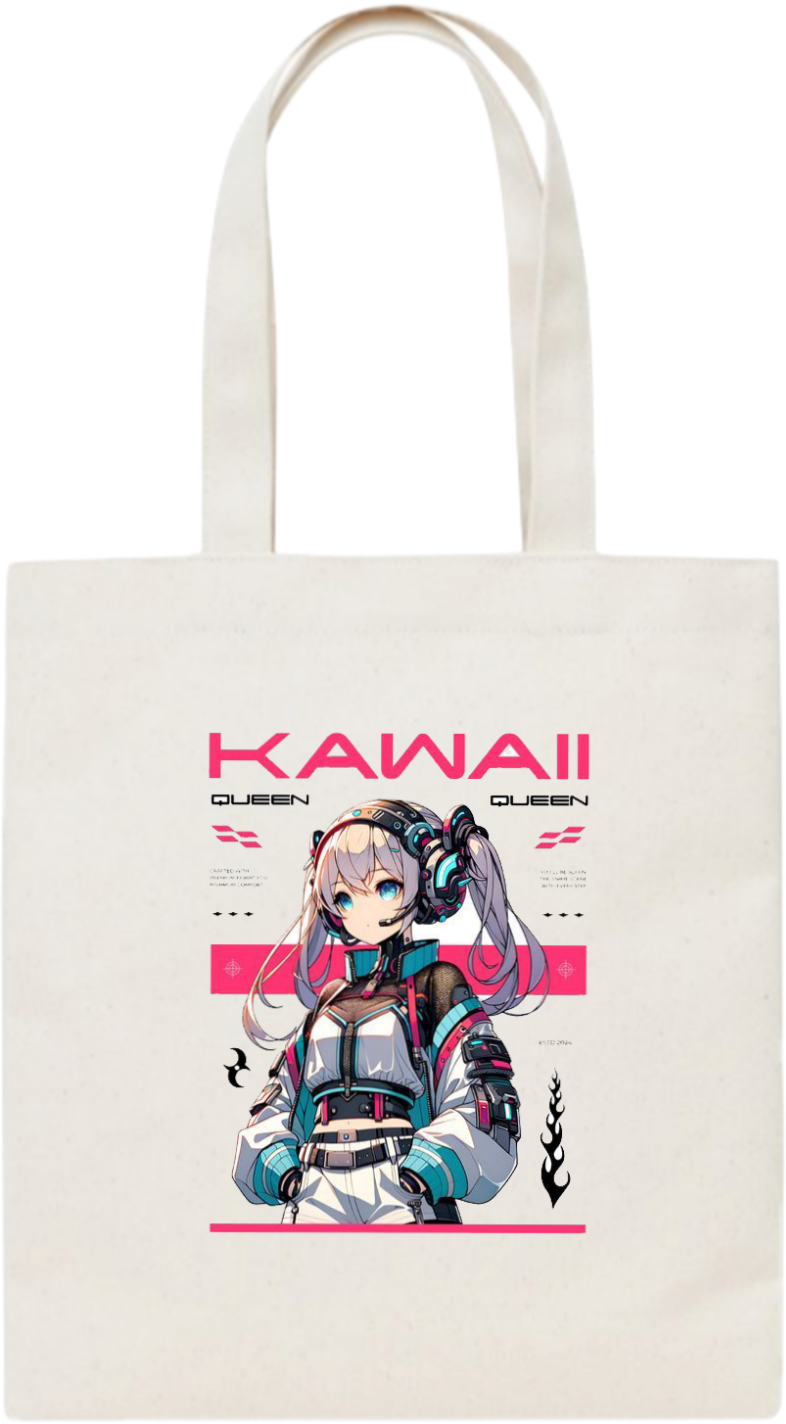 KAWAII tote bag beige 14