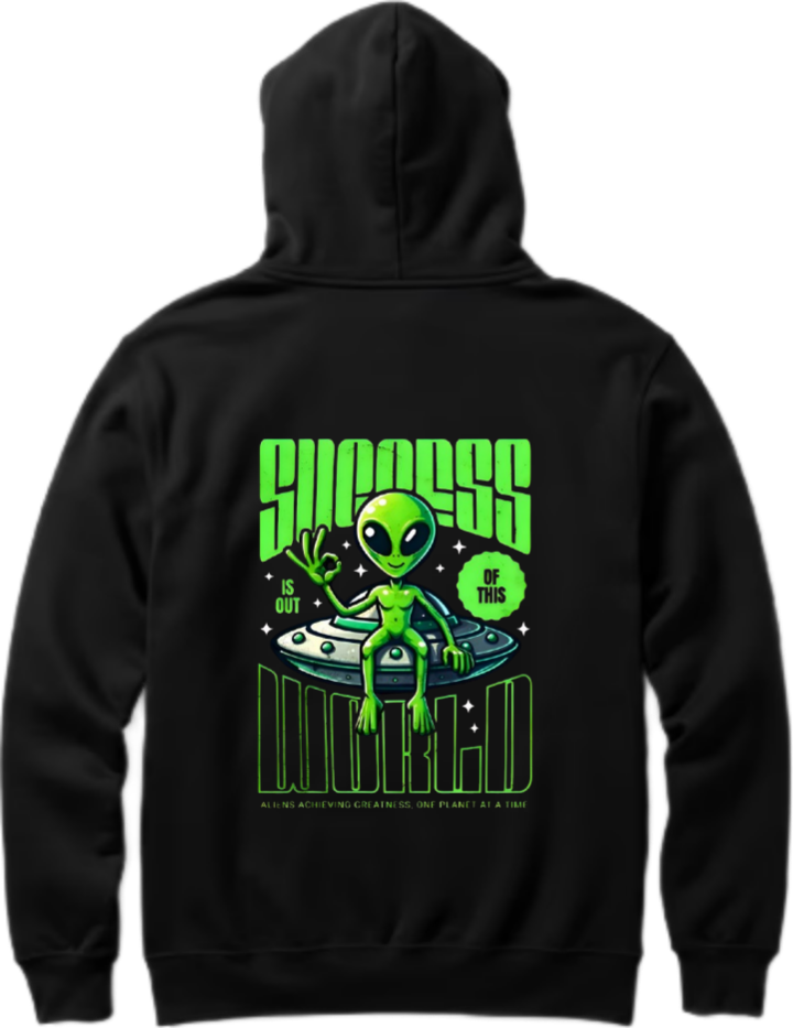 aliens Oversize Hoodie Back Black 12