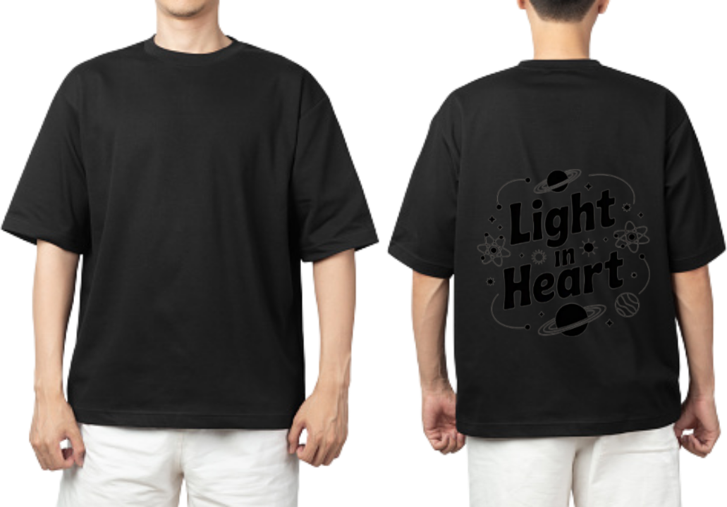 Light Heart t- shirt One Size Black back 14