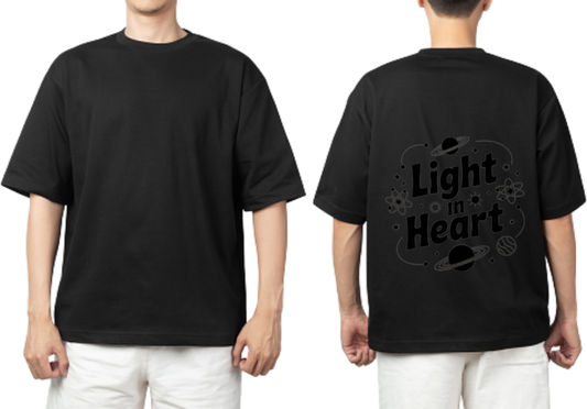 Light Heart t- shirt One Size Black back 14