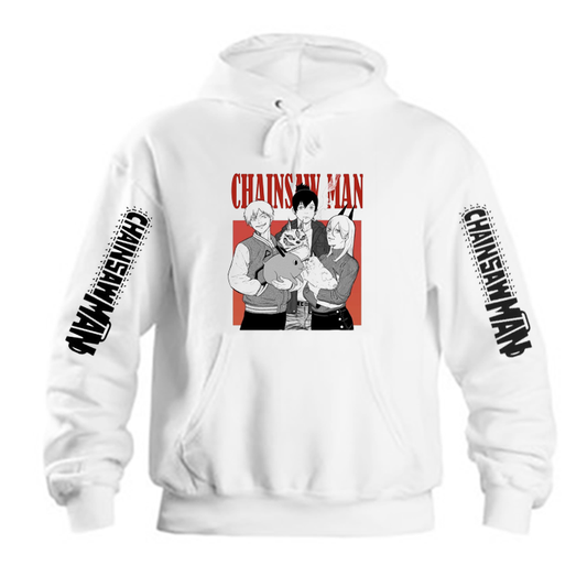 Chainsaw Man One Size hoodie White Back 6