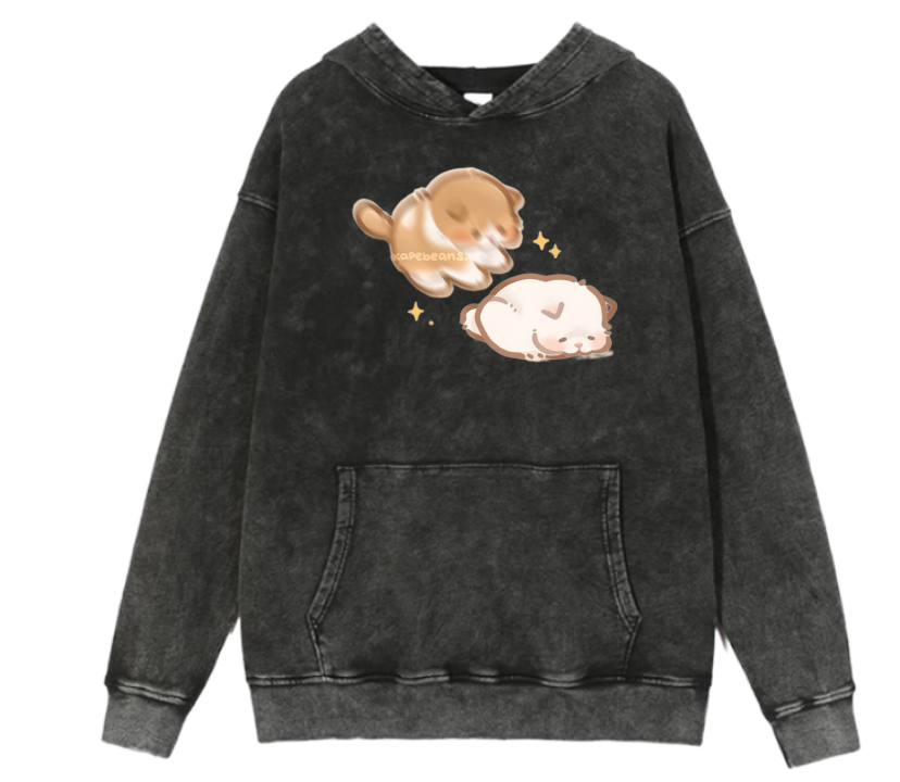 cat Oversize Hoodie Washed 14