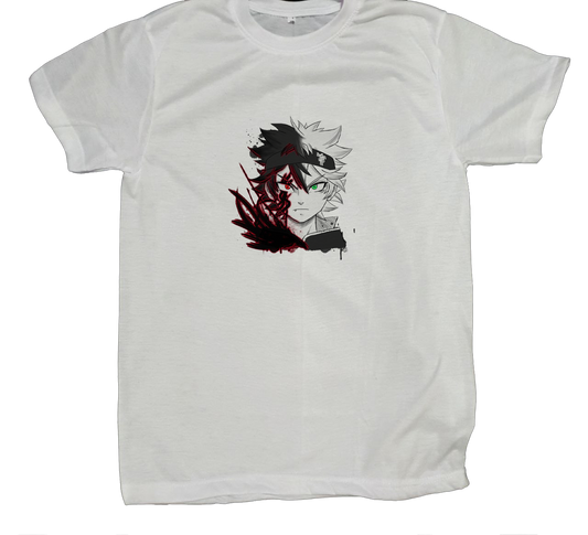 Black clover t- shirt fat White 7