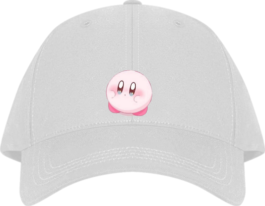 Cute Anime Kirby Baseball Cap, Kawaii Pink Character White Dad Hat, Adjustable Y2K Streetwear Sun Cap for Women and Men 14