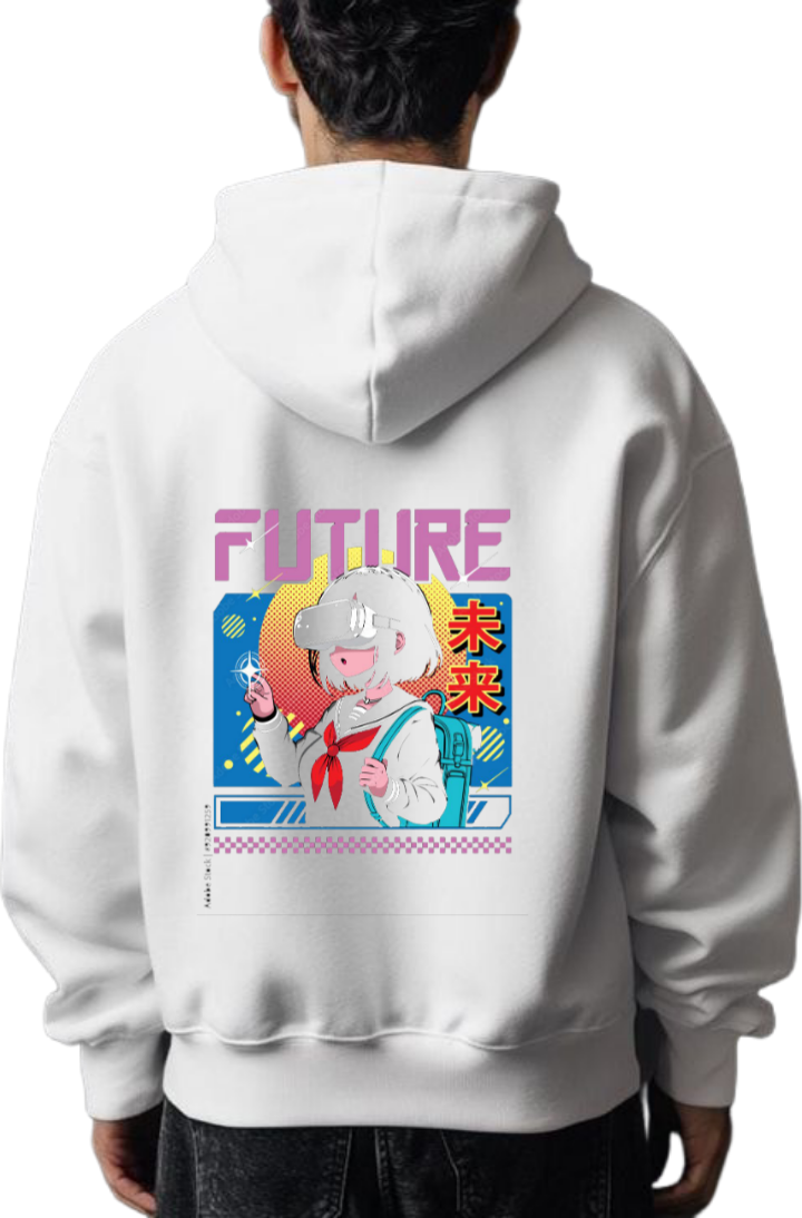 FUTURE Over Size hoodie White Back 14