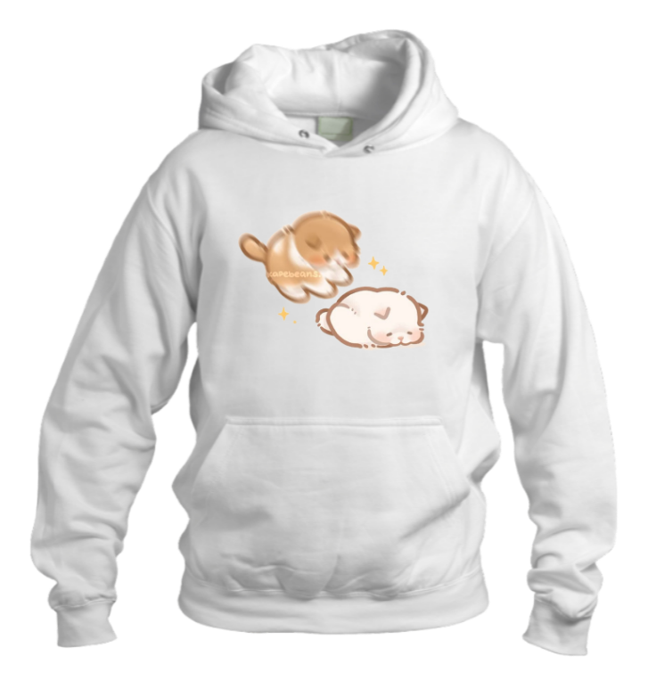 cat Oversize Hoodie White 14