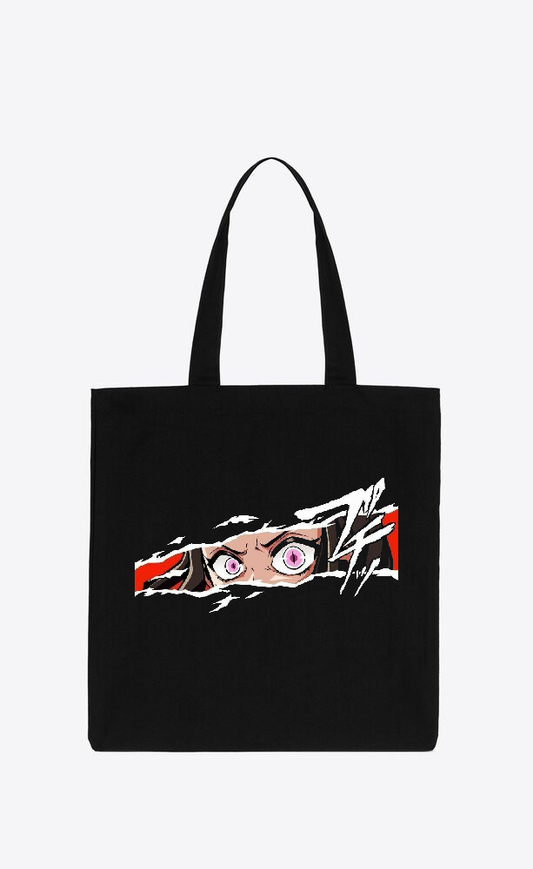 Anime Demon slayer nezuko tanjiro tote bag Black 14