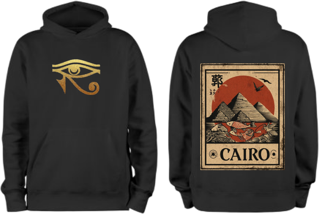 Egypt Over Size hoodie Black Back 14