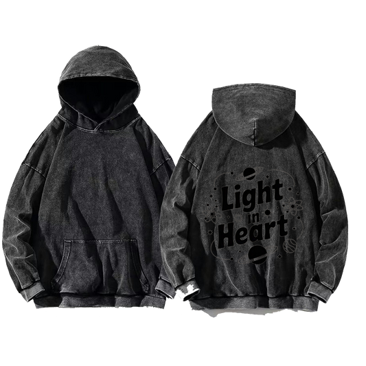 Light in Heart One Size hoodie Washed Back 14