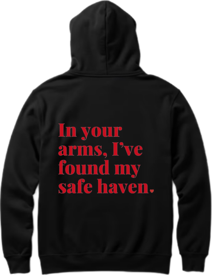 VaIentine coupIe Oversize Hoodie Black Back 14