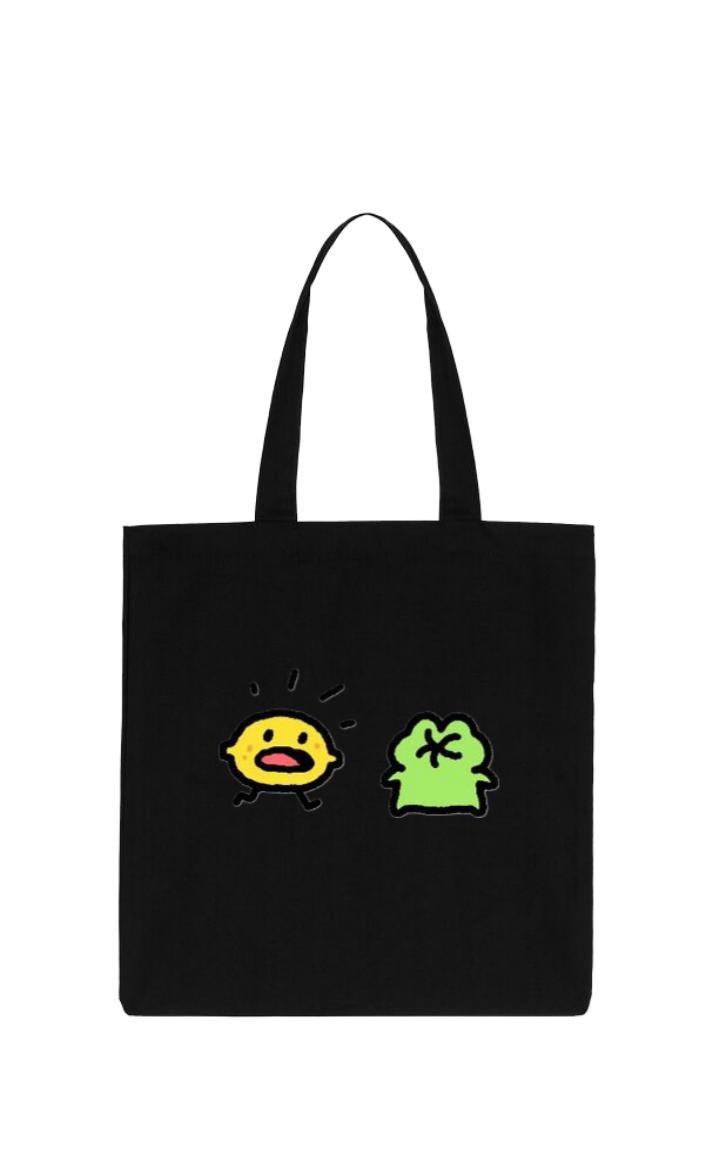 Frog tote bag Black 14